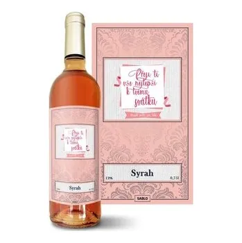 Víno Růžové víno Přeji ti vše nejlepší k tvému svátku: 0,75 l
