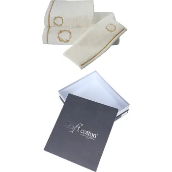 Ručník Soft Cotton Dárkové balení ručníků a osušek SEHZADE, 580 g / m², Česaná prémiová bavlna 100%