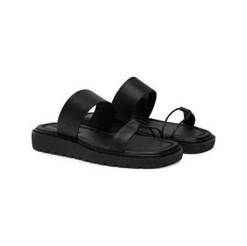 Dámské žabky Kožené pantofle Calvin Klein Jeans ROPE SANDAL SOFT LTH MG YW0YW01864 černá 99X, EUR 41