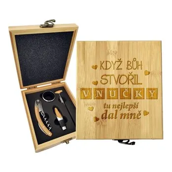 Víno Dárková sada na víno Když Bůh stvořil vnučky: 147×168×49 mm