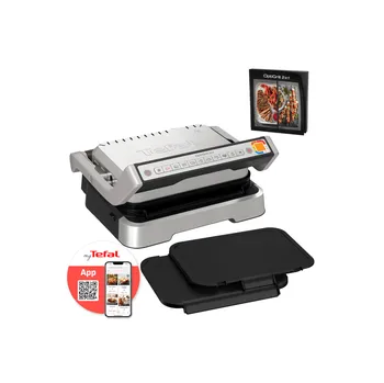 Kuchyňský gril Akční set elektrický gril Tefal OptiGrill 2v1 a příslušenství plancha desky