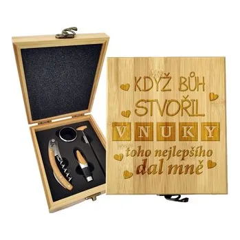 Otvírák Dárková sada na víno Když Bůh stvořil vnuky: 147×168×49 mm