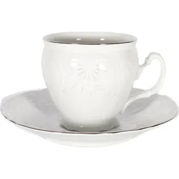 Kávový šálek s podšálkem, Thun, Bernadotte, Mráz se platinovou linkou, 170 ml, 12 ks