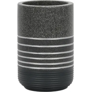 Držák na kartáček 5five Simply Smart Kelímek na zubní kartáčky SILV, antracitový, 7 x 11 cm