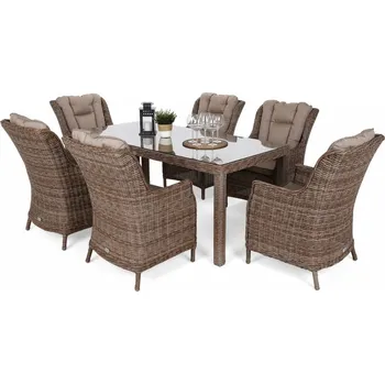 Zahradní sestava Zahradní jídelní set 6+1 polyratan