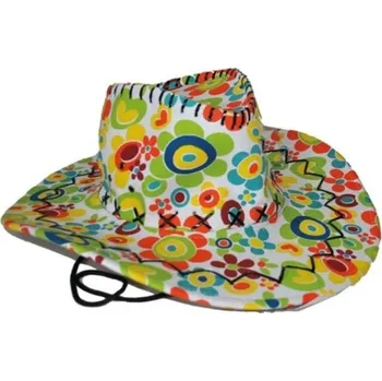 Karnevalový doplněk Kovbojský klobouk květinový barevný