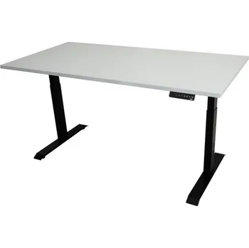 Stolová podnož ZLKL Polohovací stůl dvoumotorový - stolová deska 1600x800x25 mm, deska šedá, podnož černá