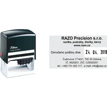 Razítko Datumové razítko Shiny S-830DR Printer Line datum vpravo, vlastní text 75 x 38 mm