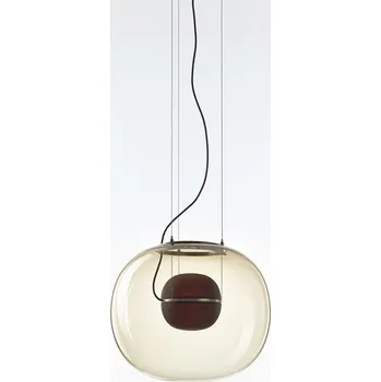 Brokis Kulaté skleněné svěšené svítidlo Big One Large Barva skla: Šedá kouřová / Šedá kouřová, Barva kabelu: Černá PC01336_006