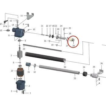 Pohon brány Matice na šroubovici P5 16mm pro EP Wing (ND pro pohony řady EP Wing)