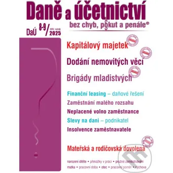 Daně a účetnictví bez chyb, pokut a penále č. 8-9 / 2025 - Kapitálový majetek - Poradce s.r.o. Poradce s.r.o.