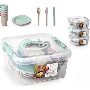 Talíř PLASTIC FORTE Pikniková sada SURT 31 ks, plast