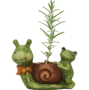 Květináč ProGarden Keramický květináč ve tvaru šneka, 15 cm