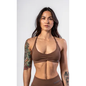 NEBBIA Sportovní podprsenka se střední oporou TOTALLY SEAMLESS hnědá L
