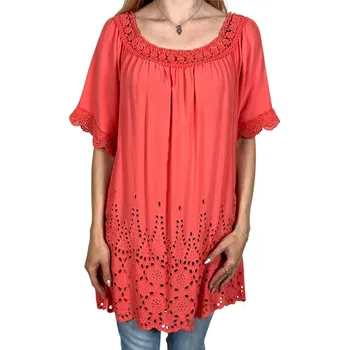 Dámská halenka VH Dámská halenka s krátkým rukávem IDA Barva: Oranžová