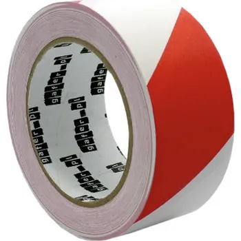 Lepicí páska Gafer.pl – Výstražná lepicí páska červeno-bílá 50 mm x 33 m
