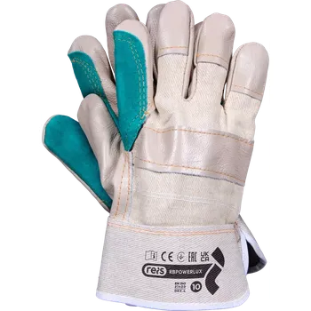 Pracovní rukavice Reis RB POWERLUX vyztužené rukavice béžová/zelená 10