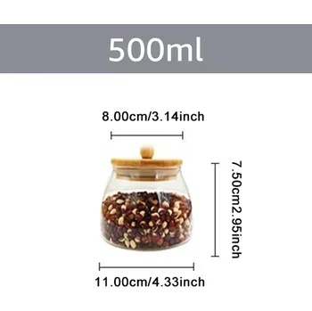 Dóza na potraviny Skleněná dóza na potraviny s víkem | kuchyňský zásobník - 500 ml