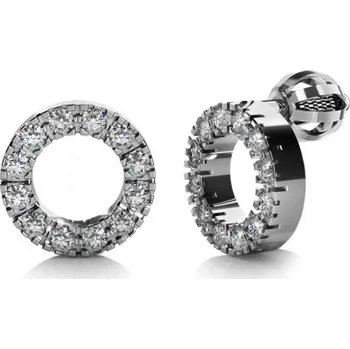 Náušnice Couple, Peckové náušnice Sarah z bílého zlata a zirkonů, Šroubek, 585-68-3-0463.1B00.0.00.001.05