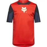 Dětský dres - FOX Defend Ss Jersey Elevated 2025 - Fluo Red M