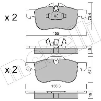 Brzdová destička Sada brzdových destiček, kotoučová brzda METELLI 22-0307-0