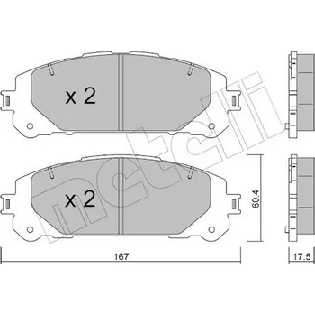 Brzdová destička Sada brzdových destiček, kotoučová brzda METELLI 22-1367-0