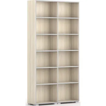 Knihovna B2B Partner Knihovna SILVER LINE, 2 sloupce, 2230 x 1200 x 400 mm, dub přírodní