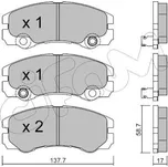 Sada brzdových destiček, kotoučová brzda CIFAM 822-357-1