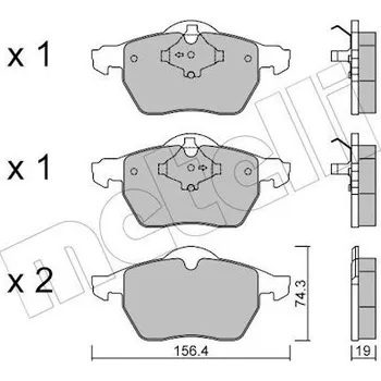 Brzdová destička Sada brzdových destiček, kotoučová brzda METELLI 22-0314-1