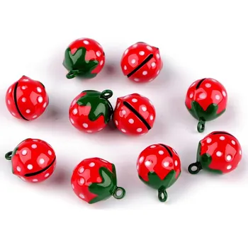 Vánoce Rolničky jahoda Ø17 mm - červená (10 ks)