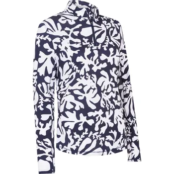 Dámské tričko Callaway Abstract Floral Sun Protection dámské triko, tmavě modré/bílé, vel. XS