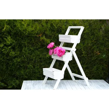 Stojan na květiny 3-patrový dřevěný květináč