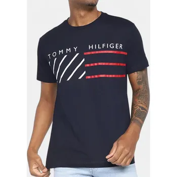 Pánské tričko Pánské modré triko Tommy Hilfiger - Velikost M, Barva Modrá 56240 MW0MW30066