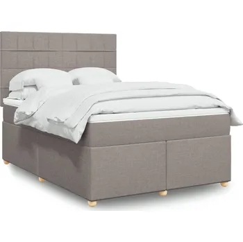Postel vidaXL Box spring postel s matrací 140x200 cm textil [3293604] Barva: taupe