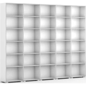 Knihovna B2B Partner Knihovna SILVER LINE, 5 sloupců, 2230 x 3000 x 400 mm, bílá