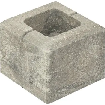 Plot Betonový plot Rivago poloviční kámen 20x20x16 cm šedohnědočerný