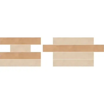 Obklad Glow Optical Sand/Cider - dlaždice mozaika set 28x78 béžová/oranžová GLW447N