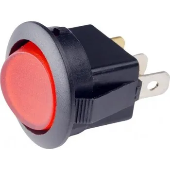 Příslušenství - Osvětlený kulatý spínač červený 12 V 20 A FAST