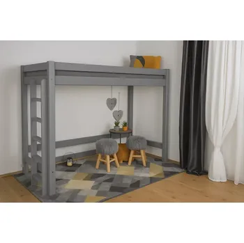 Postel Vyvýšená dětská postel Vali - horní spaní II 160 x 80 šedá - průchod 130 cm (Český výrobek)