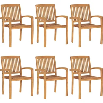 Stohovatelné zahradní židle 6 ks masivní teak Hnědá3073208
