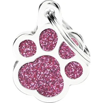 psí známka Známka pro psy My Family Shine tlapka růžová