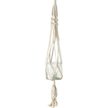 Květináč Boltze Home Závěsný květináč se skleněnou nádobou a ozdobou makramé, 83 cm, MAKRAMEE
