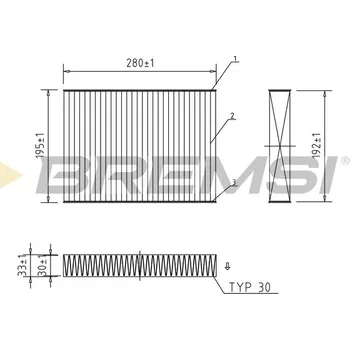 Kabinový filtr Filtr vzduchu v interiéru BREMSI FC0470C