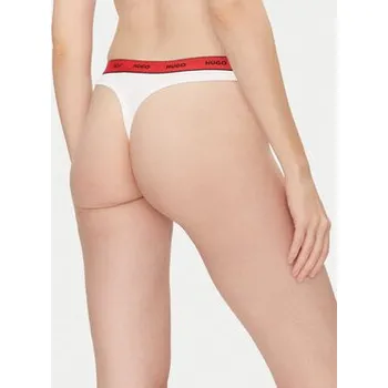 Kalhotky HUGO Kalhotky string Thong Stripe Pyp 50545700 Bílá S
