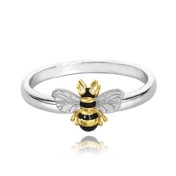 Prsten 1288 MINET Pozlacený stříbrný prsten VČELKA Velikost: 51, Váha: 1,65