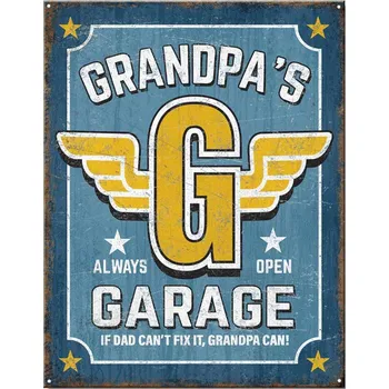 Plechová cedule Plechová cedule Grandpa´s Garage 40 cm x 32 cm