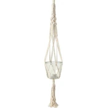 Květináč Boltze Home Závěsný květináč, 83 cm, se skleněnou nádobou a ozdobou makramé, MAKRAMEE