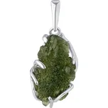 Stříbrný přívěsek Orli s přírodním surovým Vltavínem JSWAZ8064P