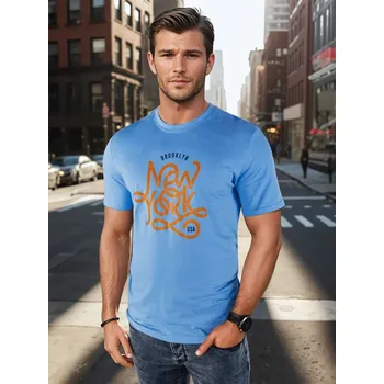 Pánské tričko Modré tričko s nápisem RX5370 Velikost: XL