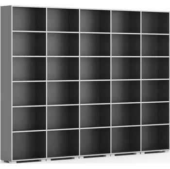 B2B Partner Knihovna SILVER LINE, 5 sloupců, 2230 x 3000 x 400 mm, grafit